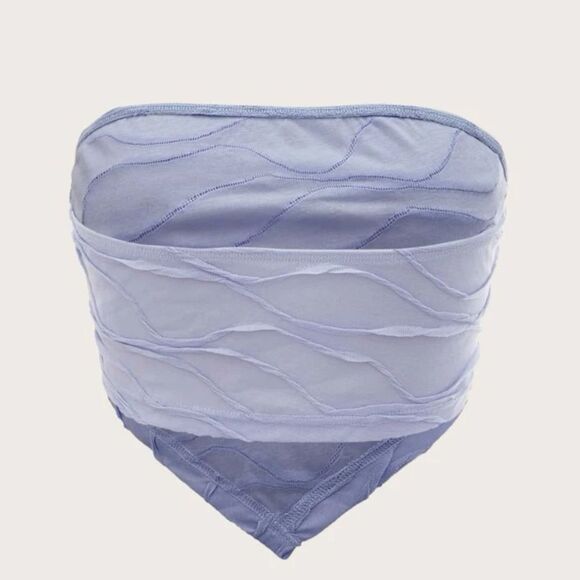 💥🆕 Pointed Hem Rippled Tube Top - Picture 2 of 3